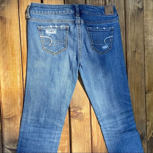 American Eagle Outfitters Women’s 0 Reg Stretch Distressed Ripped Skinny Jeans - Picture 5 of 10